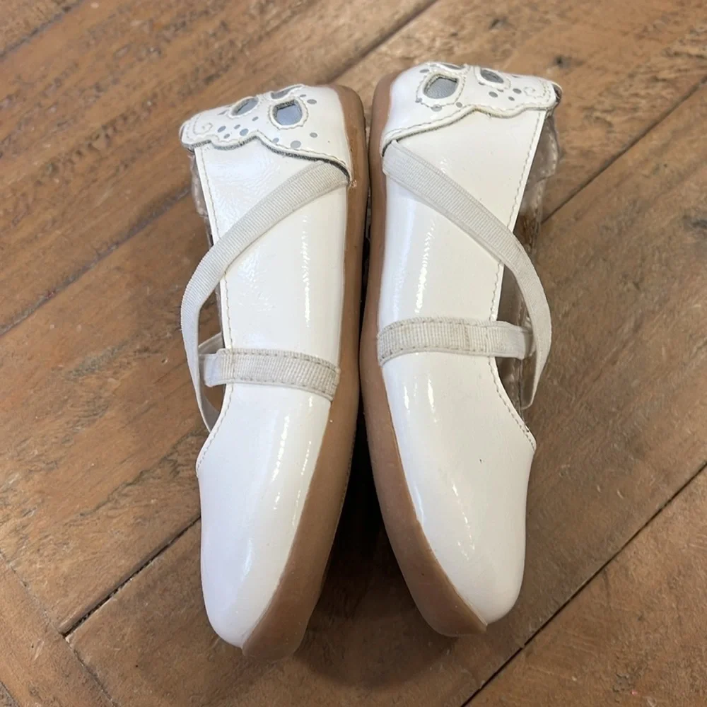 Livie and Luca white patent Mariposa shoes